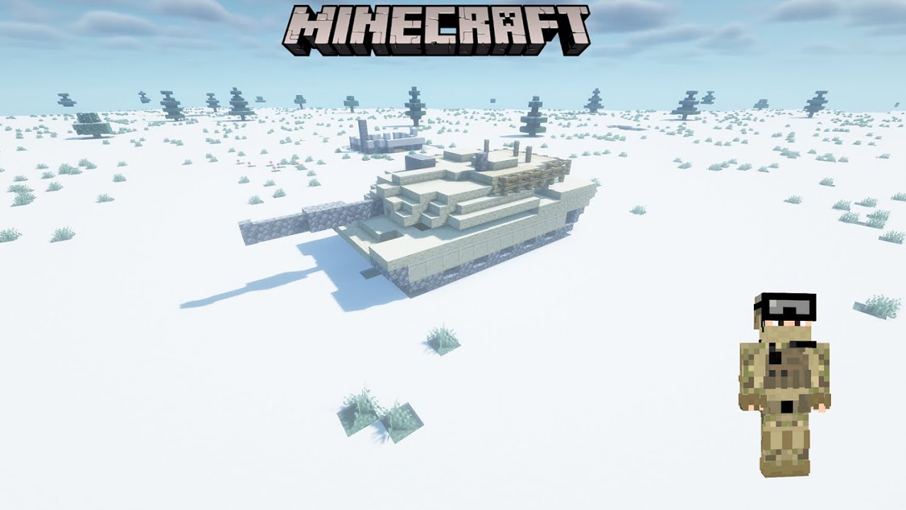 Minecraft Tutorial | Como hacer un tanque en minecraft / How to make a m1 abrams tank in minecraft