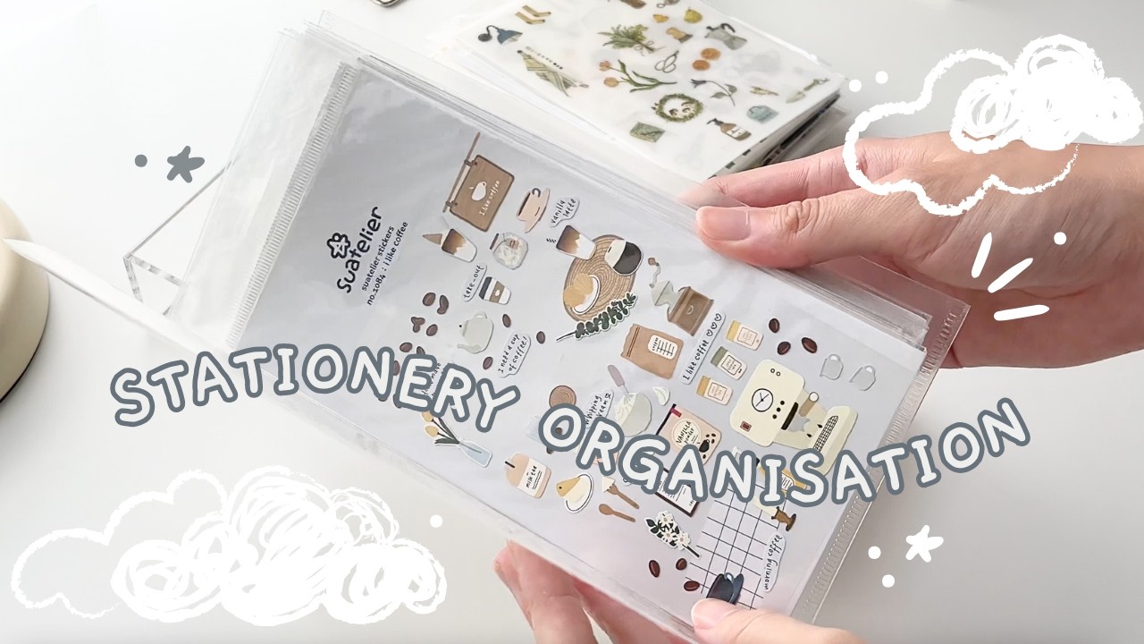 drawer organisation for stationeries 🛋 | ­­stickers •washi • stamps • notebooks • pens