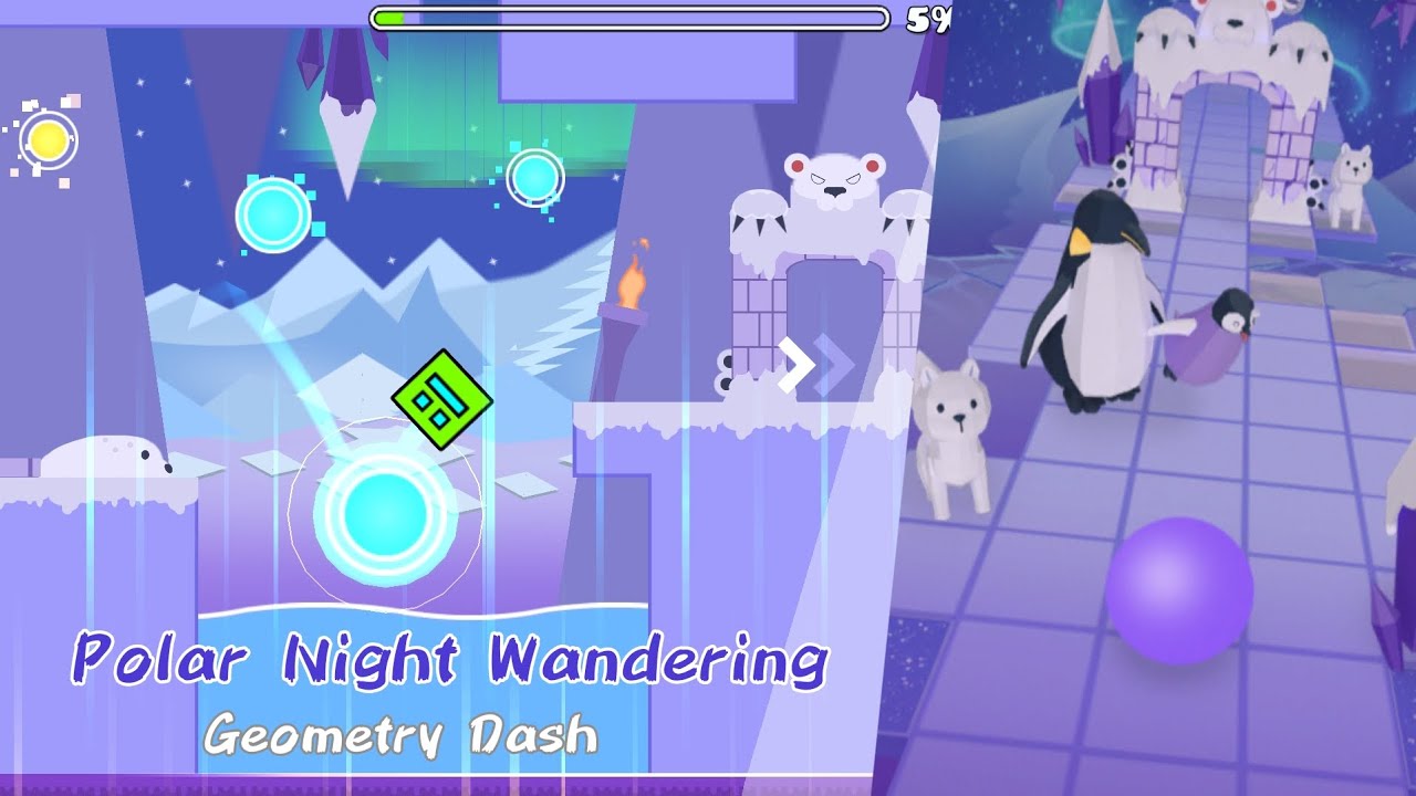 Polar Night Wandering - Geometry Dash x Rolling Sky