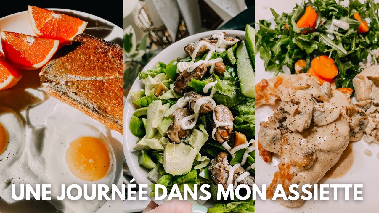 UNE JOURNÉE DANS MON ASSIETTE - REPAS MAISON - Eve Martel