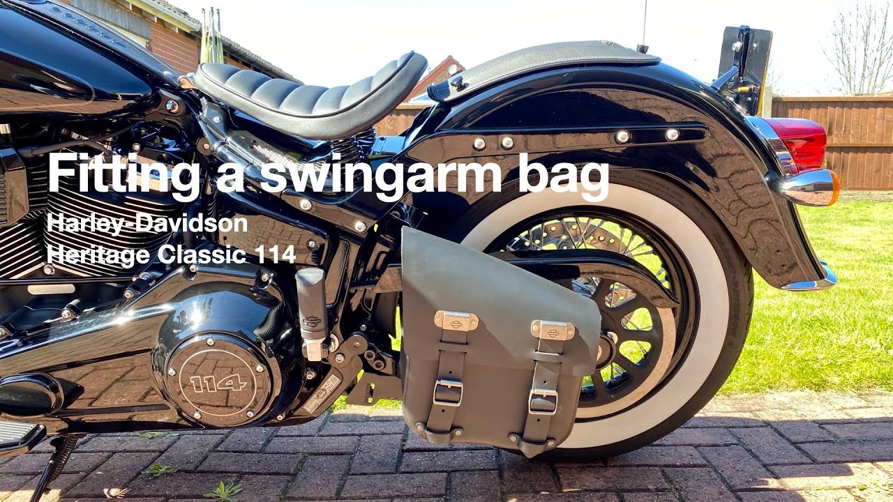 Harley Davidson Swingarm Bag fitted to Heritage Classic 114