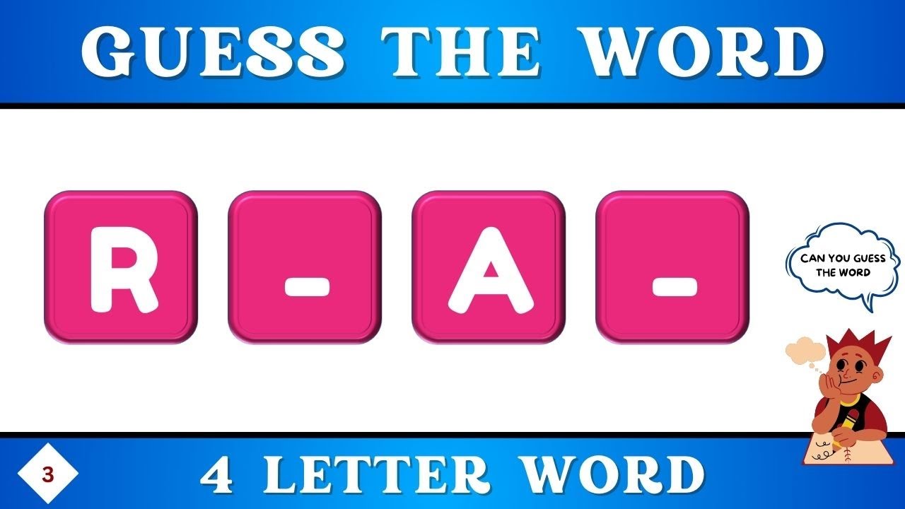 Fill in the missing letters and Complete the words (4 letter words) | Word puzzle game - #3