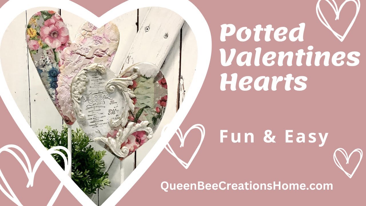 Potted Valentines Hearts