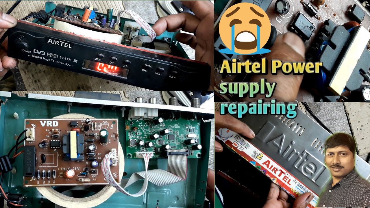 Airtel free dish set top box repair | dead Airtel box Repair | Airtel box power supply Smps repair