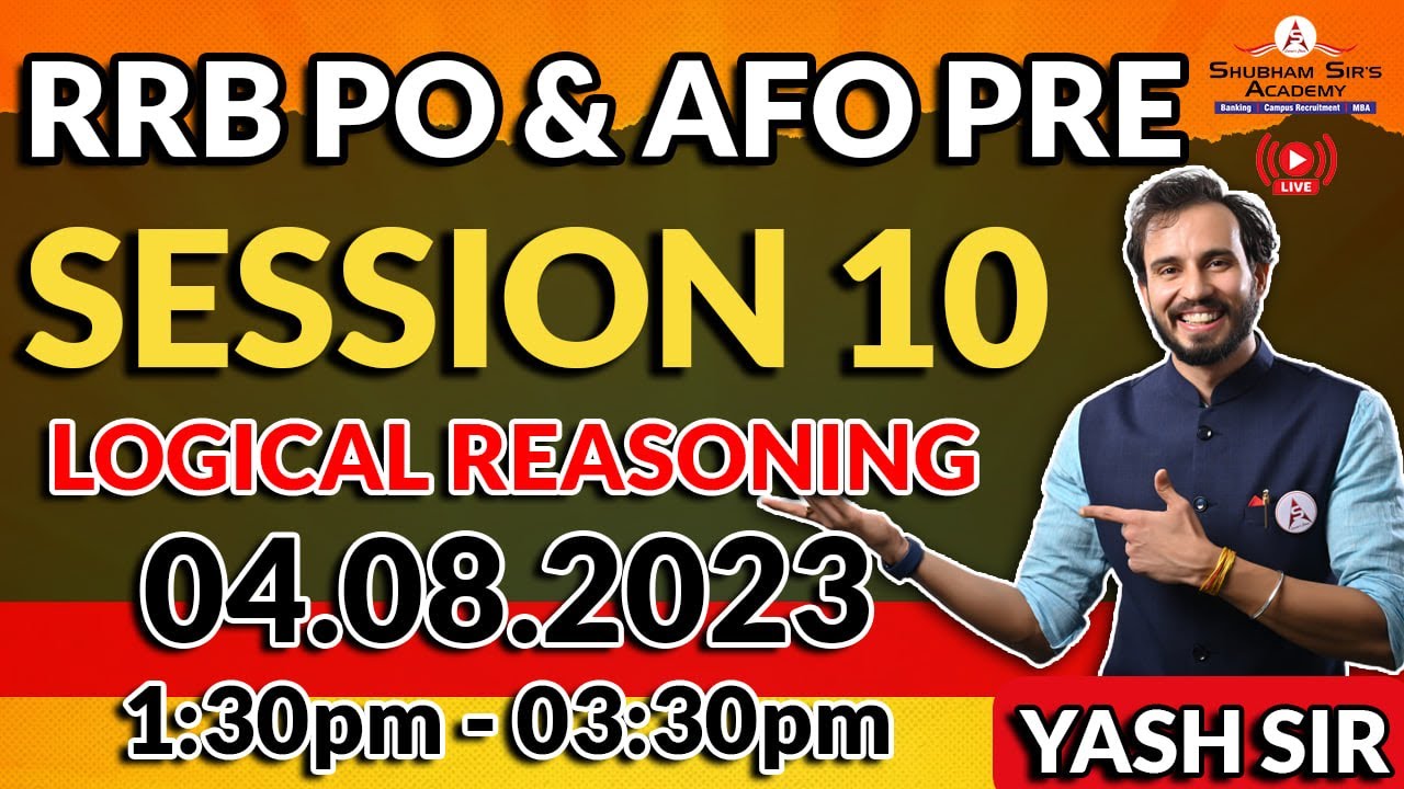 Get Ready for RRB PO 2023 : Join Yash Sir's Session Now! -Ssa (04.08.2023)