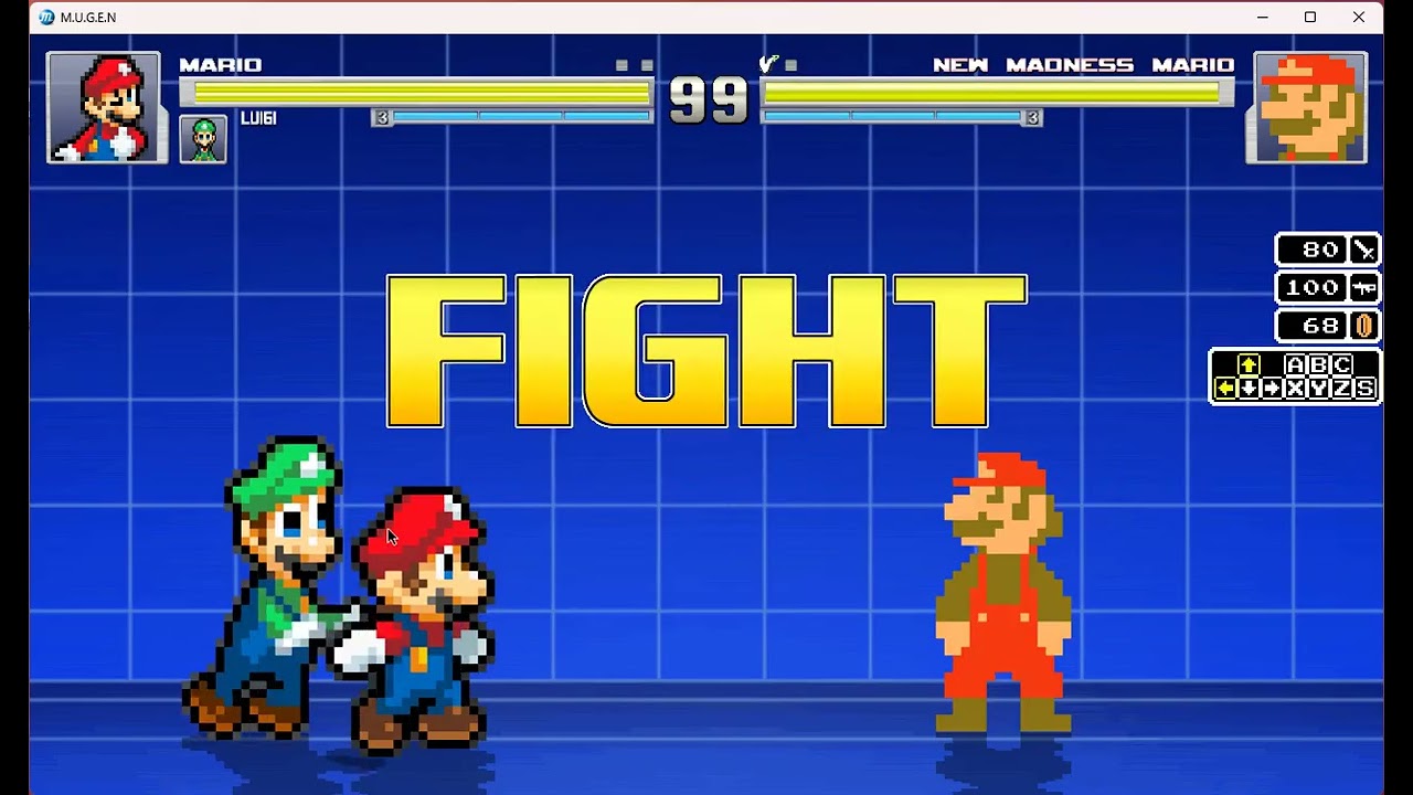 (Mugen) Super Better Mario And Super Better Luigi Vs New Madness Mario
