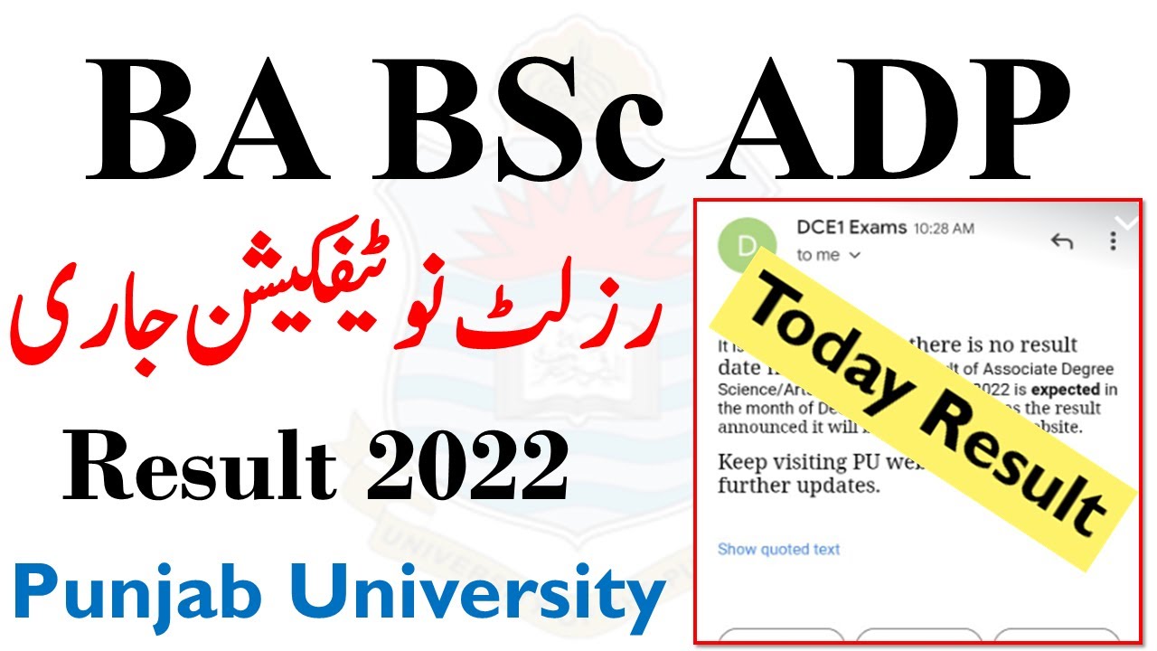 BA BSc ADP Annual 2022 Results Punjab University