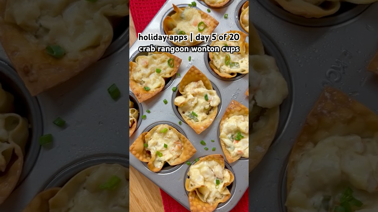Crab Rangoon Wonton Cups 🦀🧀 Recipe in Comments ⭐️