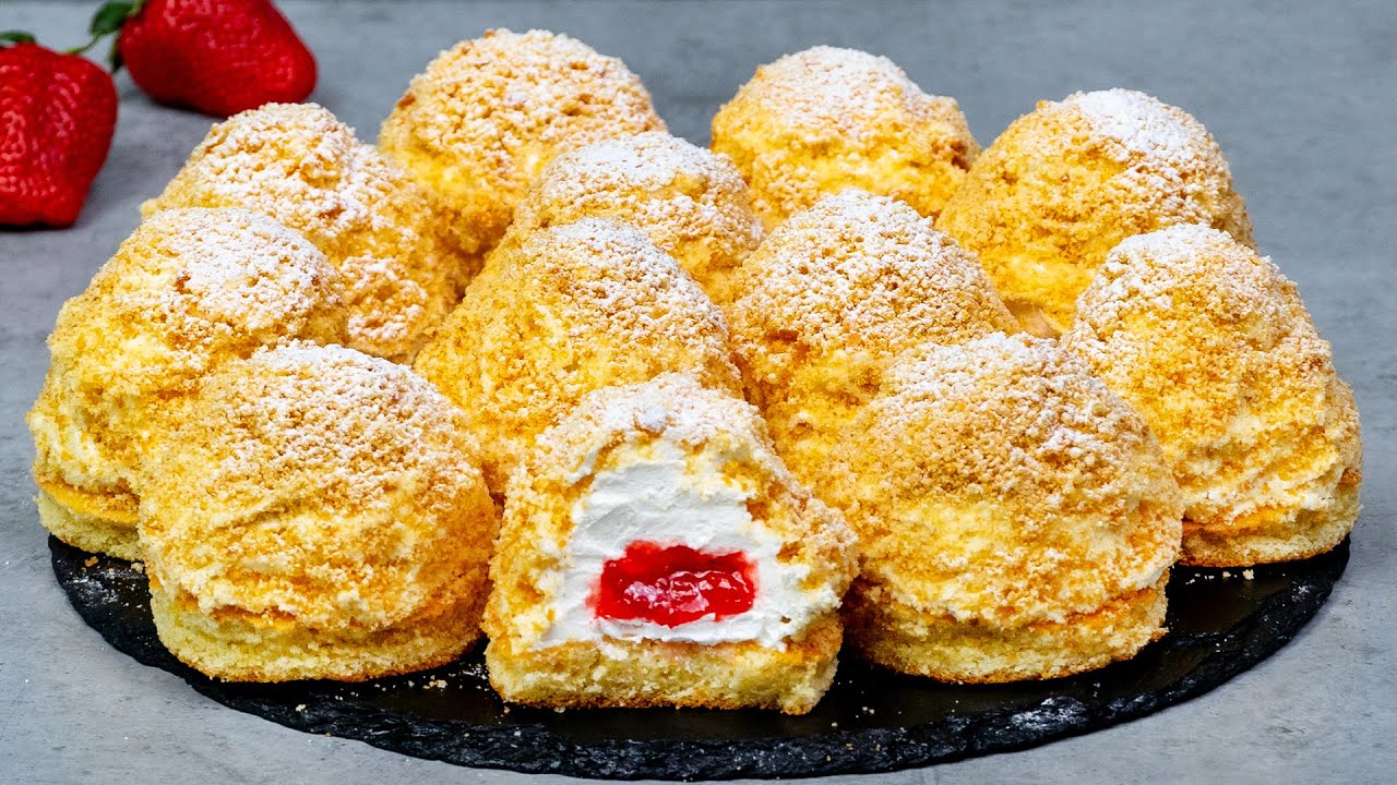 Вкус детства в одном укусе! Самый вкусный клубничный десерт