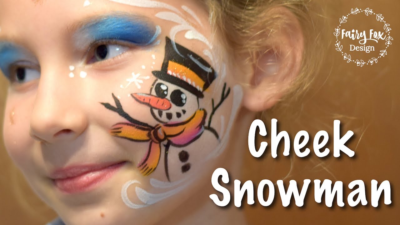Cheek SNOWMAN - Face Paint Tutorial