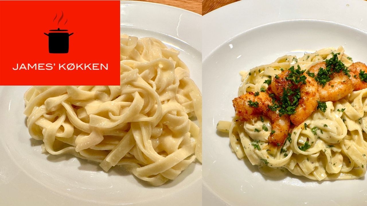 Fettuccine Alfredo - på to måder.
