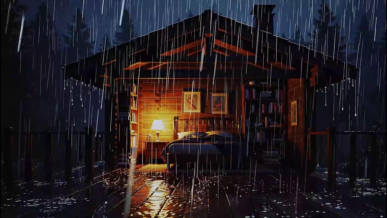 Peaceful Midnight Rainfall on Rooftops with Soft Thunder | Cozy ASMR Sounds for Deep Relaxation