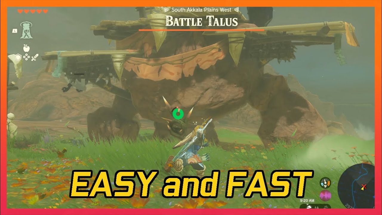 How to Beat Battle Talus EASY Way | Zelda Tears of Kingdom 4K