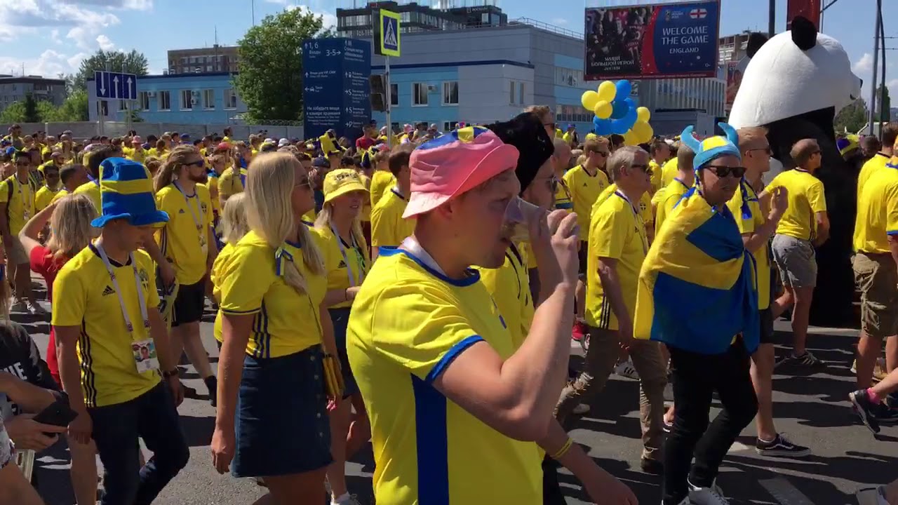 Fans going to the game at Nizhny Novgorod stadium. World Cup 2018, Russia