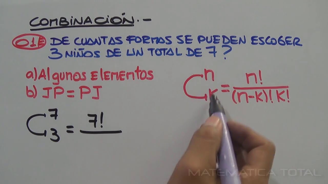 AN&Aacute;LISIS COMBINATORIO - 3 (COMBINACI&Oacute;N)