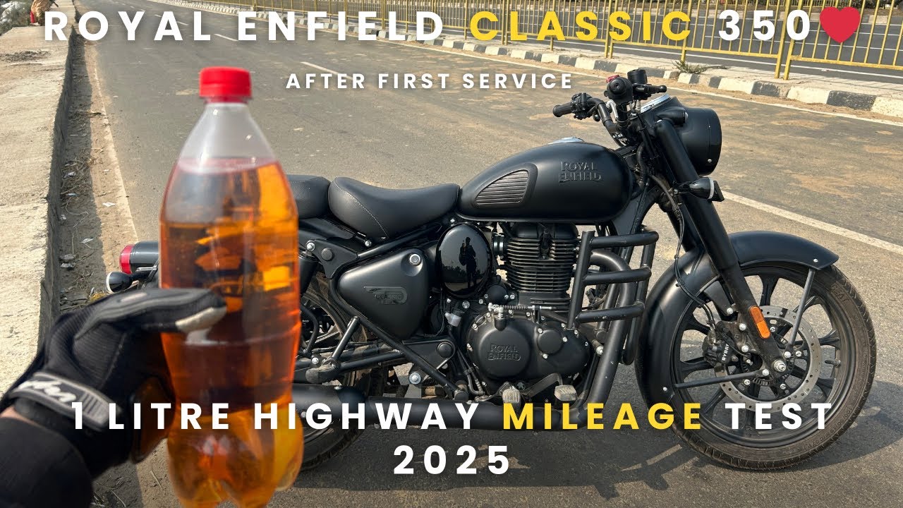 Classic 350 Highway Mileage Test 2025❤️ | 1 Litre | Royal Enfield Stealth Black🔥 | #royalenfield