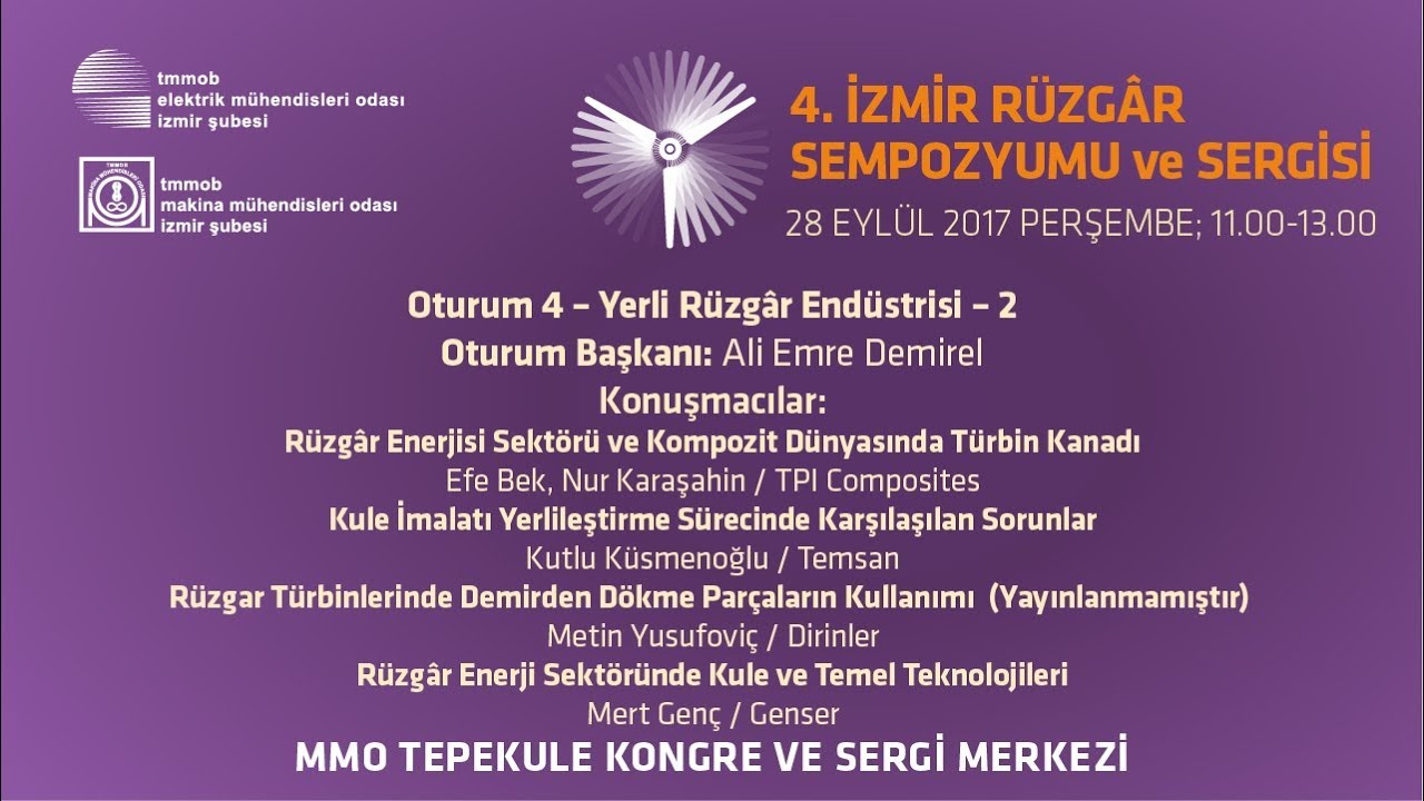 4. İzmir R&uuml;zg&acirc;r Sempozyumu - 4. Oturum