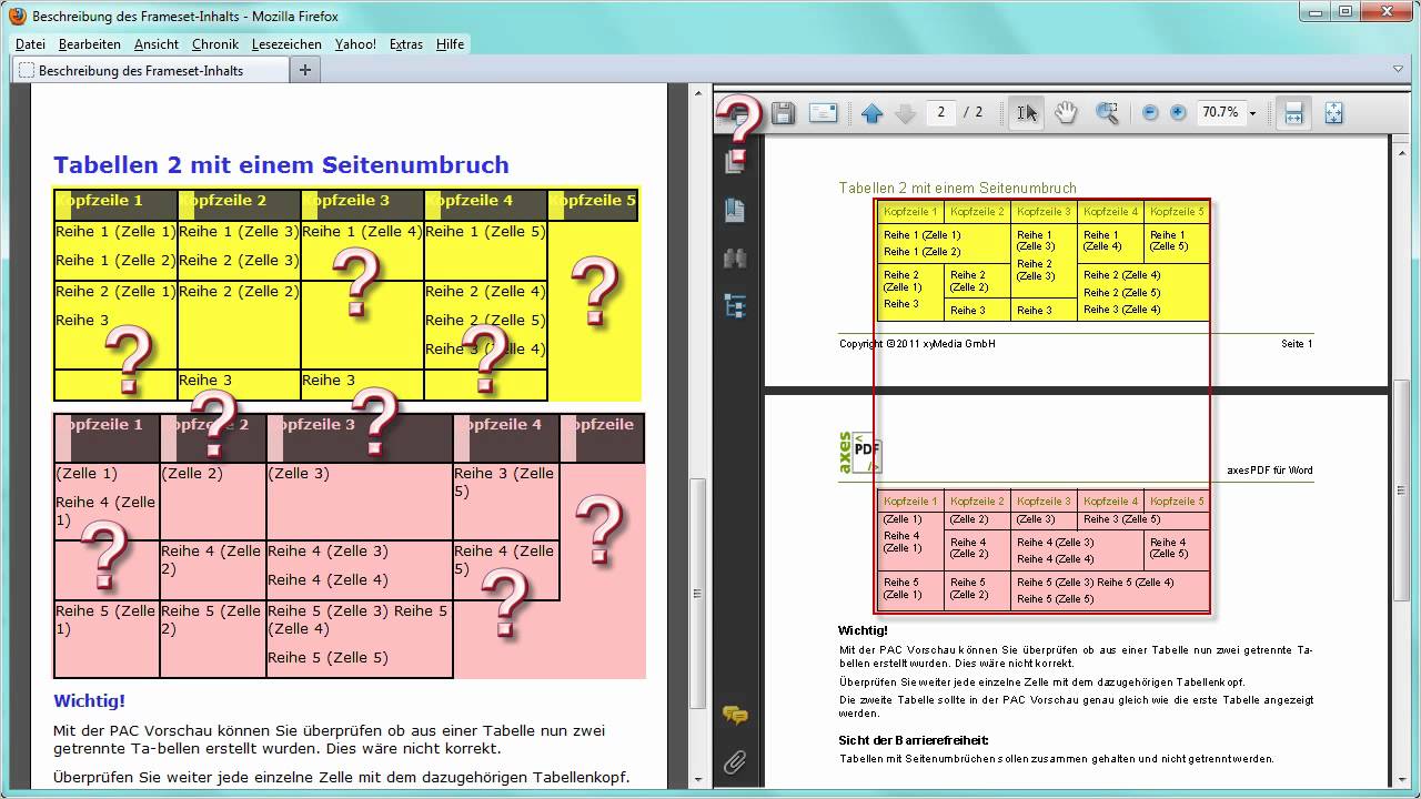 axesPDF for Word - Tabellen: 