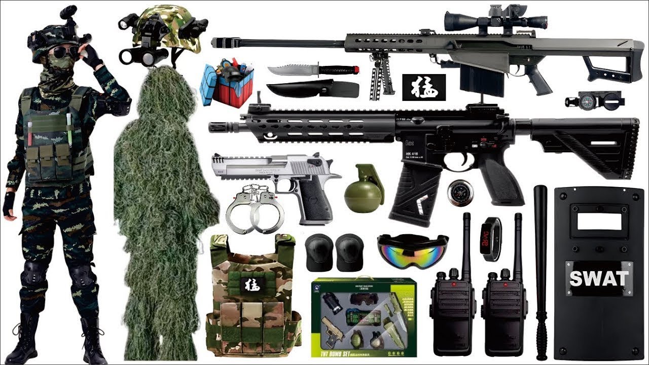 Unboxing mystery toy box, M249 light machine gun, 98K sniper rifle, AK47 assault rifle, Glock pistol