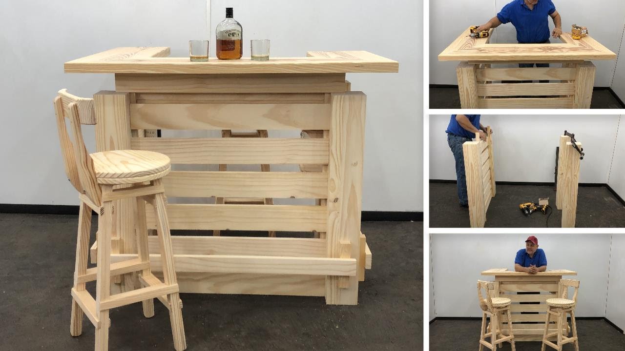 Bar o Barra de Madera Muy Bonito y Facil de Hacer - Tutorial de Carpintería