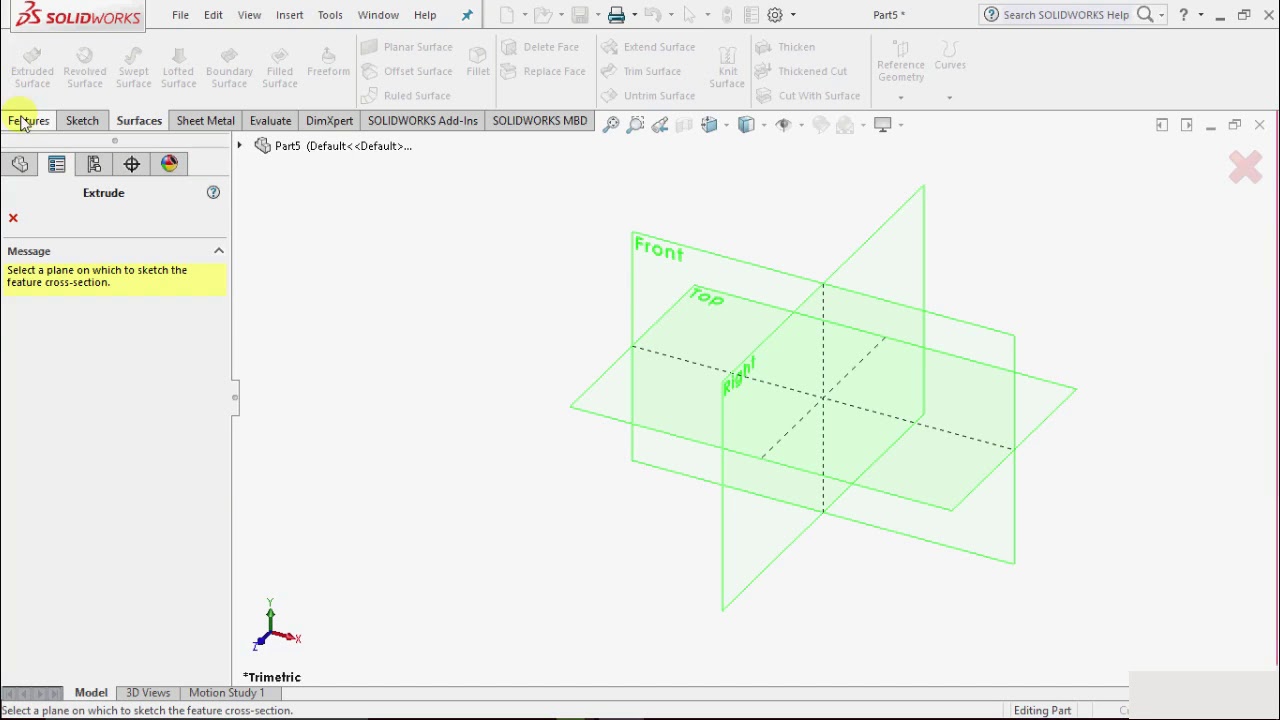 EXTRUDED SURFACE MODELING - Solid Works Tutorial