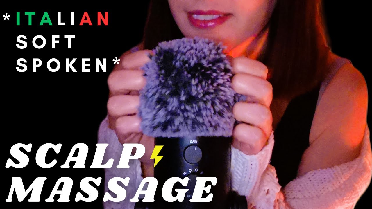 ASMR ITA - FAST AGGRESSIVE SCALP SCRATCHING MASSAGE mic scratch fluffy cover | Italian soft spoken😍