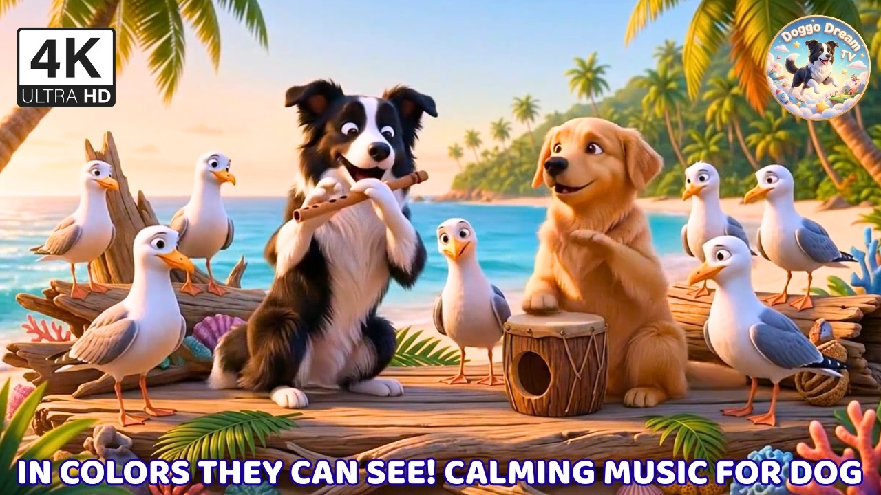 Fun Cartoon for Dogs 🐶 The Island Band Adventure 🌴🎵 TV for Dogs to Ease Anxiety While You're Away