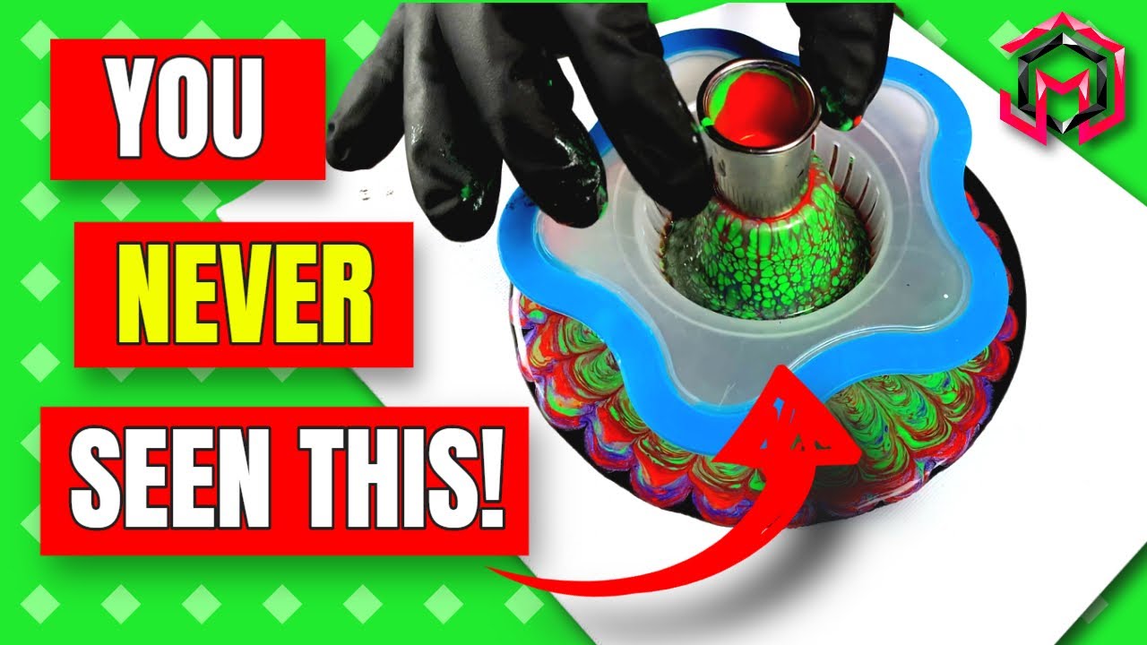 STAINED GLASS Waterfall Open Cup Strainer Pour | Easy Acrylic Pour Painting for Beginners