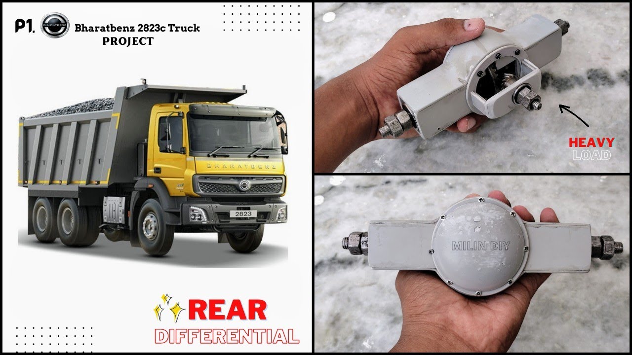 How to make Rear Differential for Rc Truck | Bharatbenz 2823c 6*6 Rc Truck Project | Homemade axle.