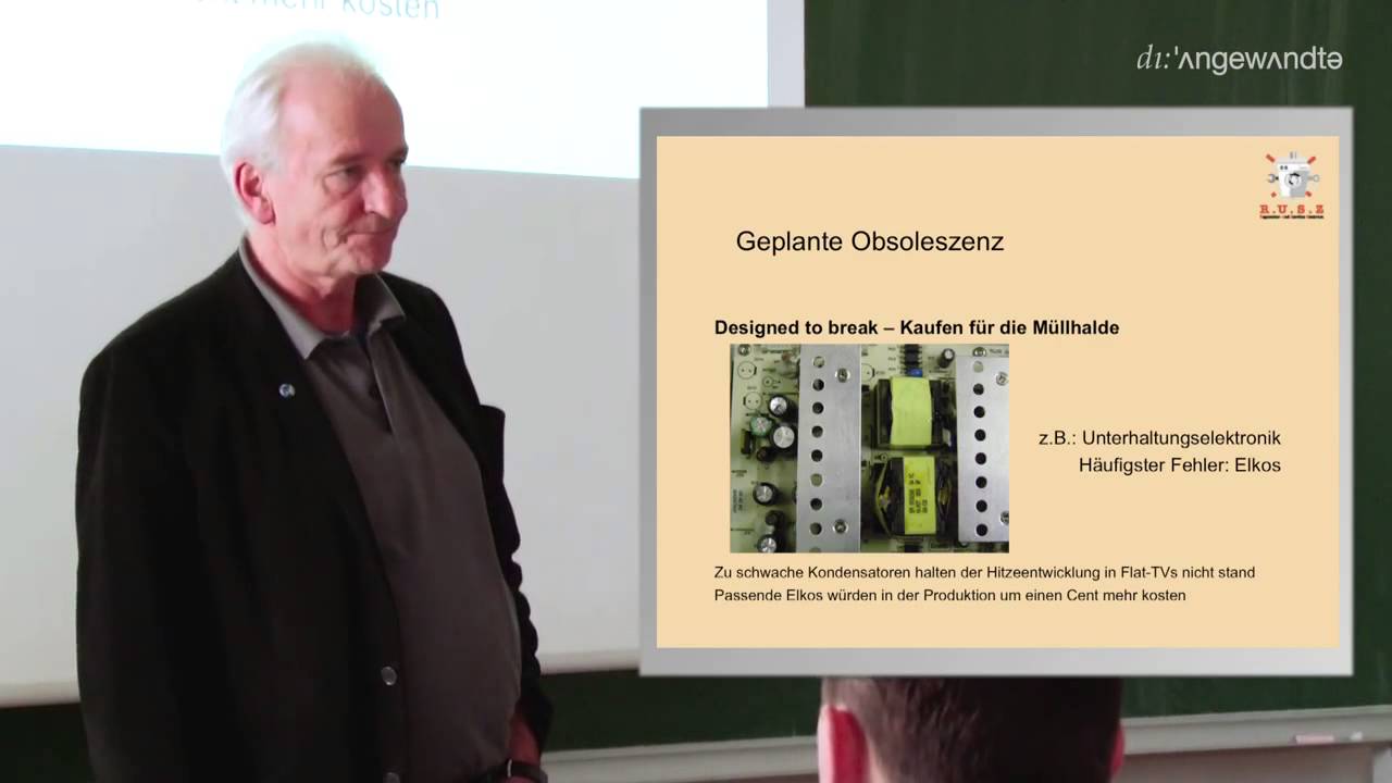 Gastvortrag von Sepp Eisenriegler an der Universit&auml;t f&uuml;r angewandte Kunst: Geplante Obsoleszenz