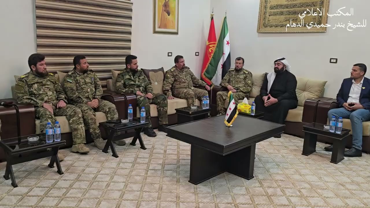 جانب من زيارة عدد من ضباط قبيلة شمر في وزارة الدفاع ووزارة الداخلية الى الشيخ بندر حميدي الدهام