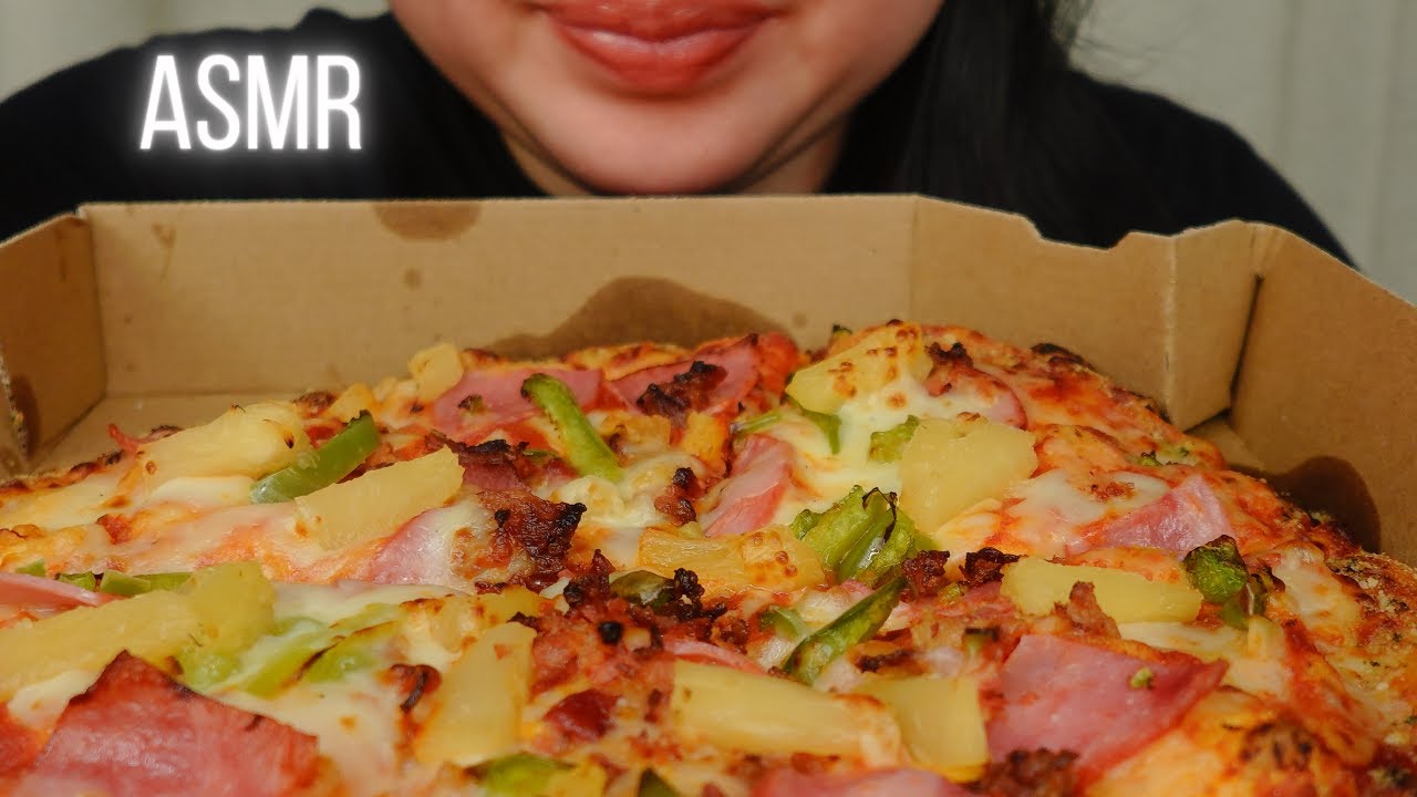 ASMR | DOMINO'S HAWAIIAN PIZZA | Eating sounds No talking
