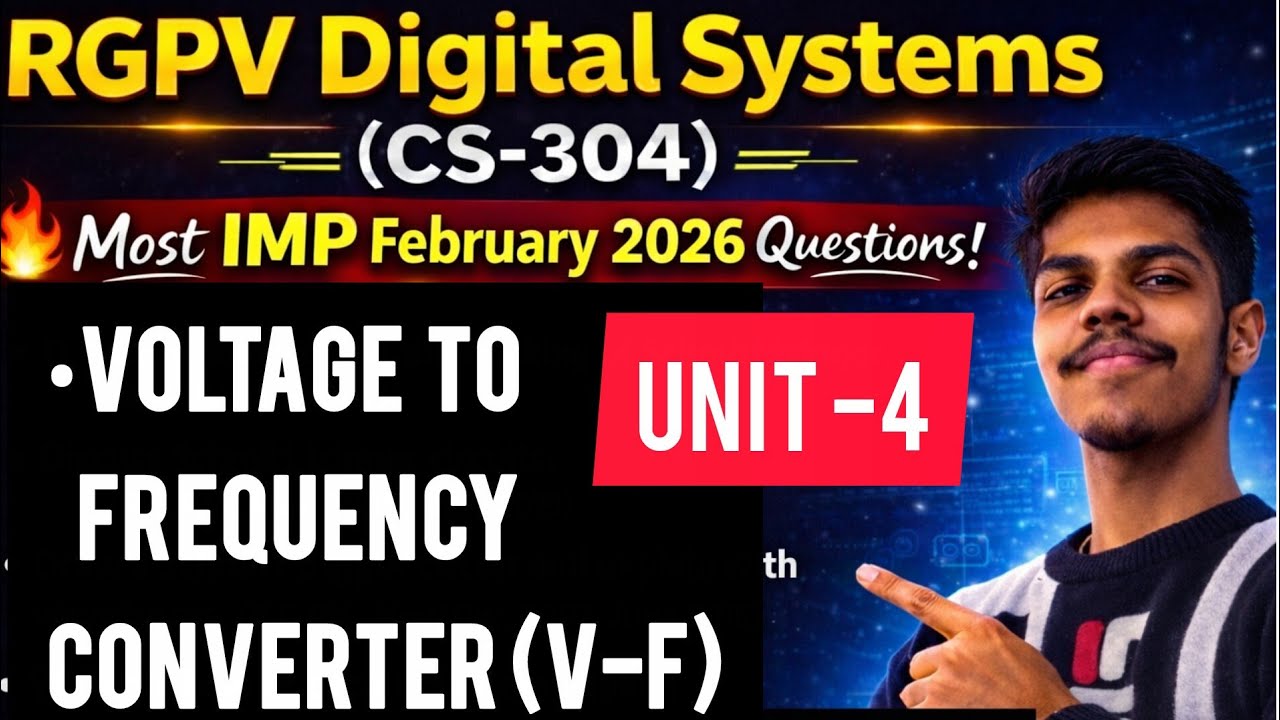 Voltage to Frequency (V-F) Converter RGPV | Circuit & Waveforms | Digital Systems CS-304 RGPV PYQ