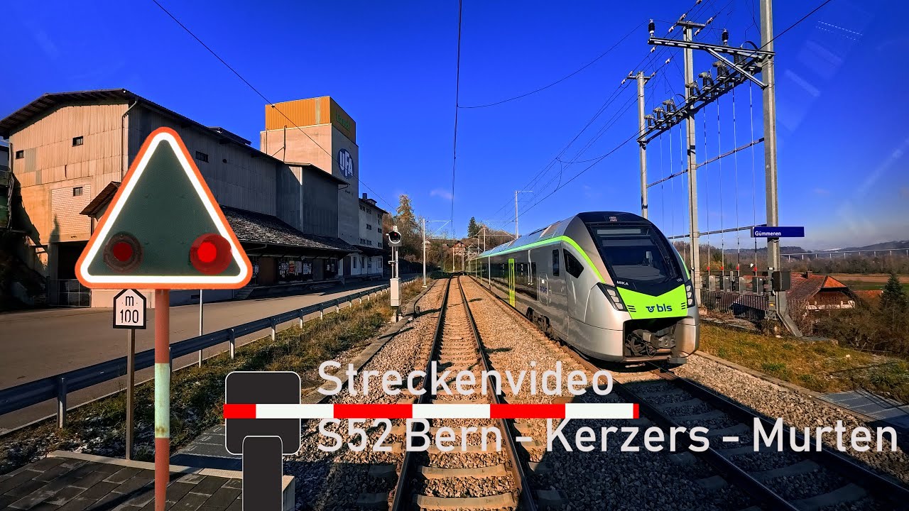 Führerstandsmitfahrt / cab ride S52 Bern - Murten 🚃 BLS RABe525 NINA  ☀️