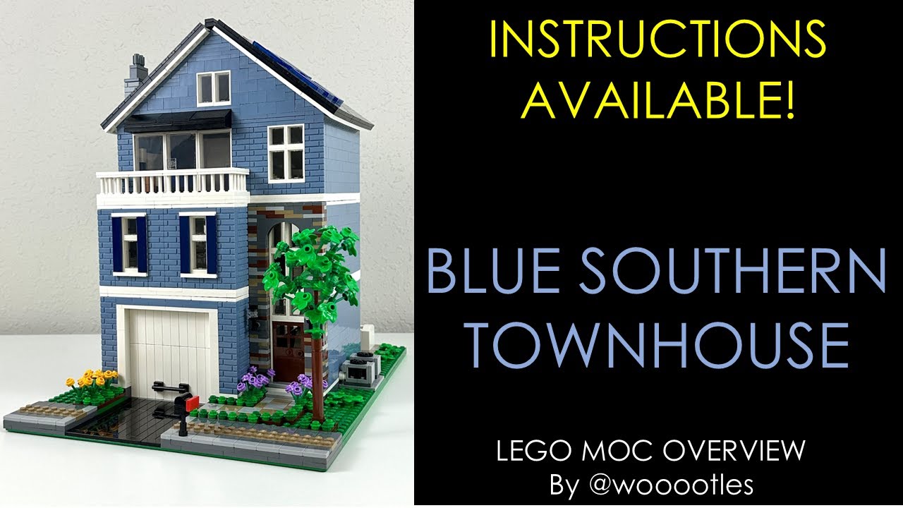 LEGO Blue Southern Townhouse MOC Overview - Suburban Energy Grows!