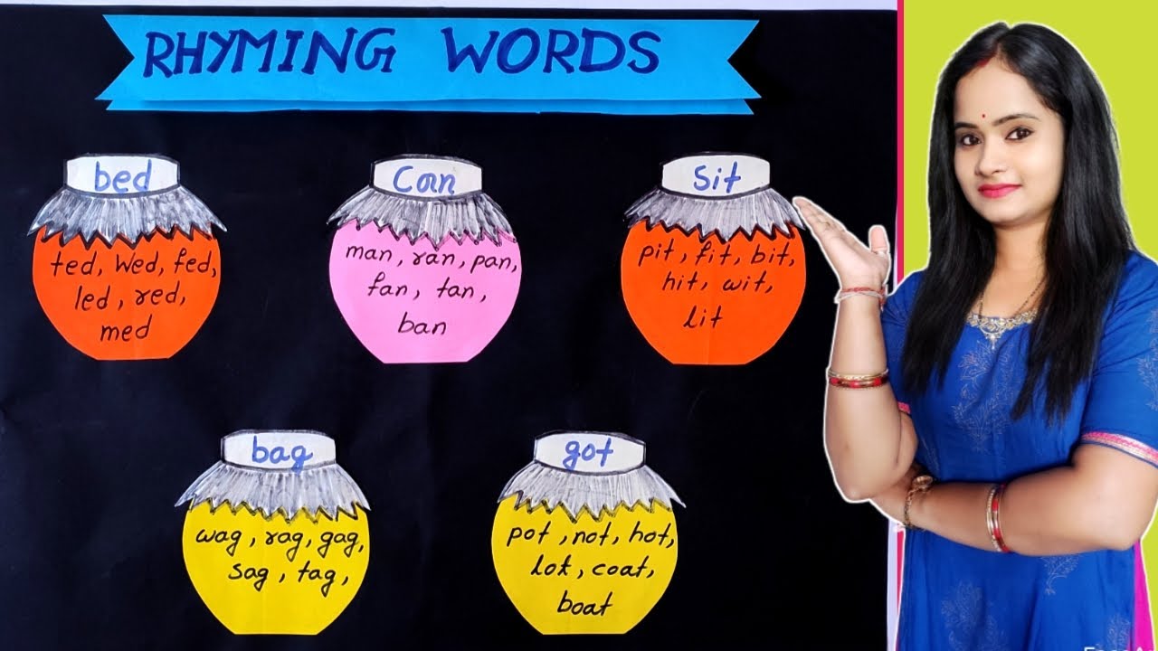 Rhyming Words TLM | English TLM For Primary Classes | Word Family | Rhyming Word Project Making Idea