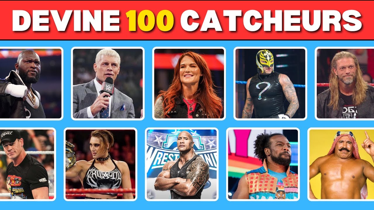 Jeu | Devine les 100 Catcheurs en 5 Secondes 🥊 | Quiz WWE et Catch Mondial | Challenge | 123Quizzone