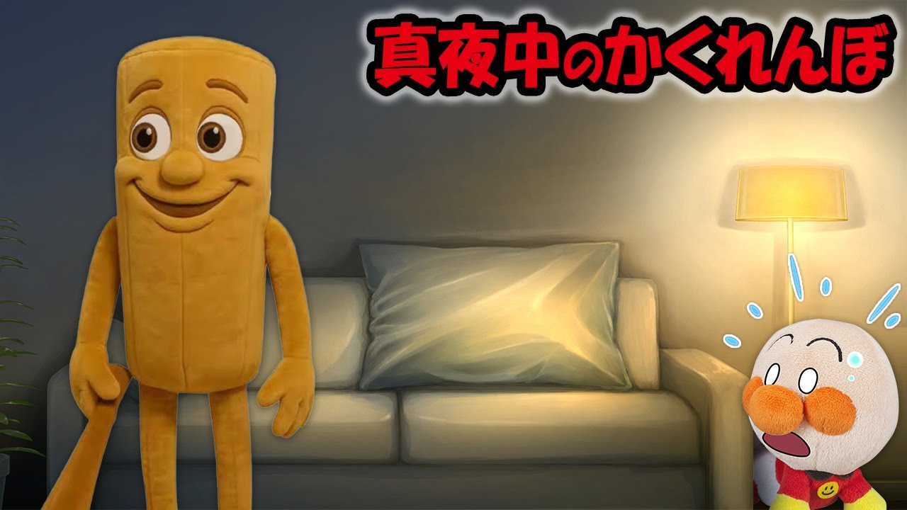 【真夜中のかくれんぼ】赤ちゃんアンパンマンのところにトゥントゥントゥンサフール⁉見つかると大変な事に😱　アンパンマン　アニメ　寸隙　怖い話　イタリアンブレインロッド　anime　animation
