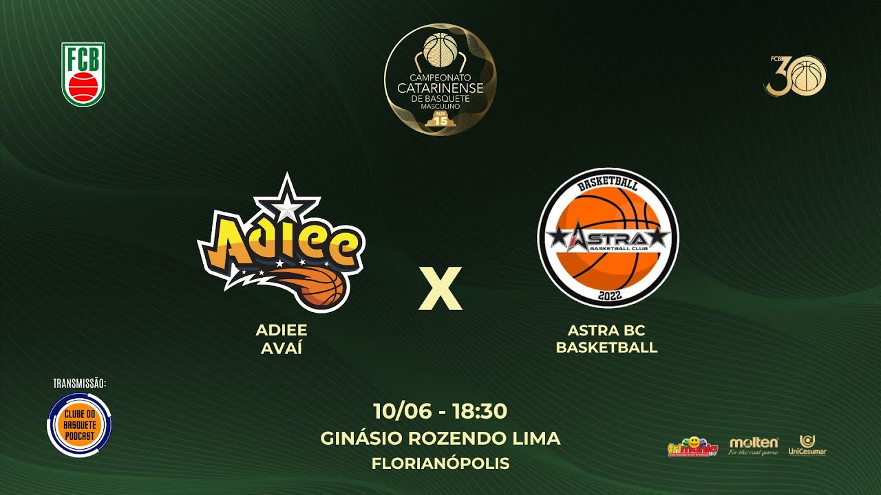 ADIEE AVAÍ x ASTRA BC | CAMPEONATO CATARINENSE DE BASQUETE SUB 15 MASCULINO 2025