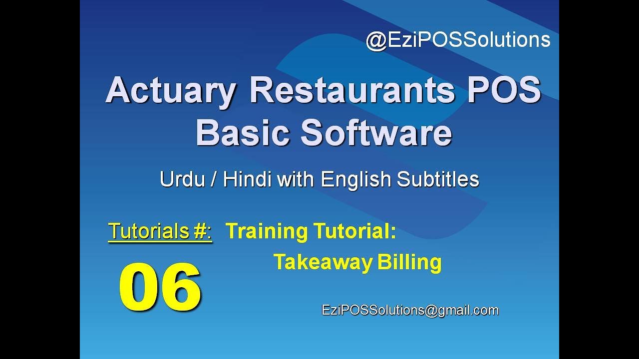 Actuary Restaurant POS – 06 Basic Software Training Tutorial How to Take Away Billing
