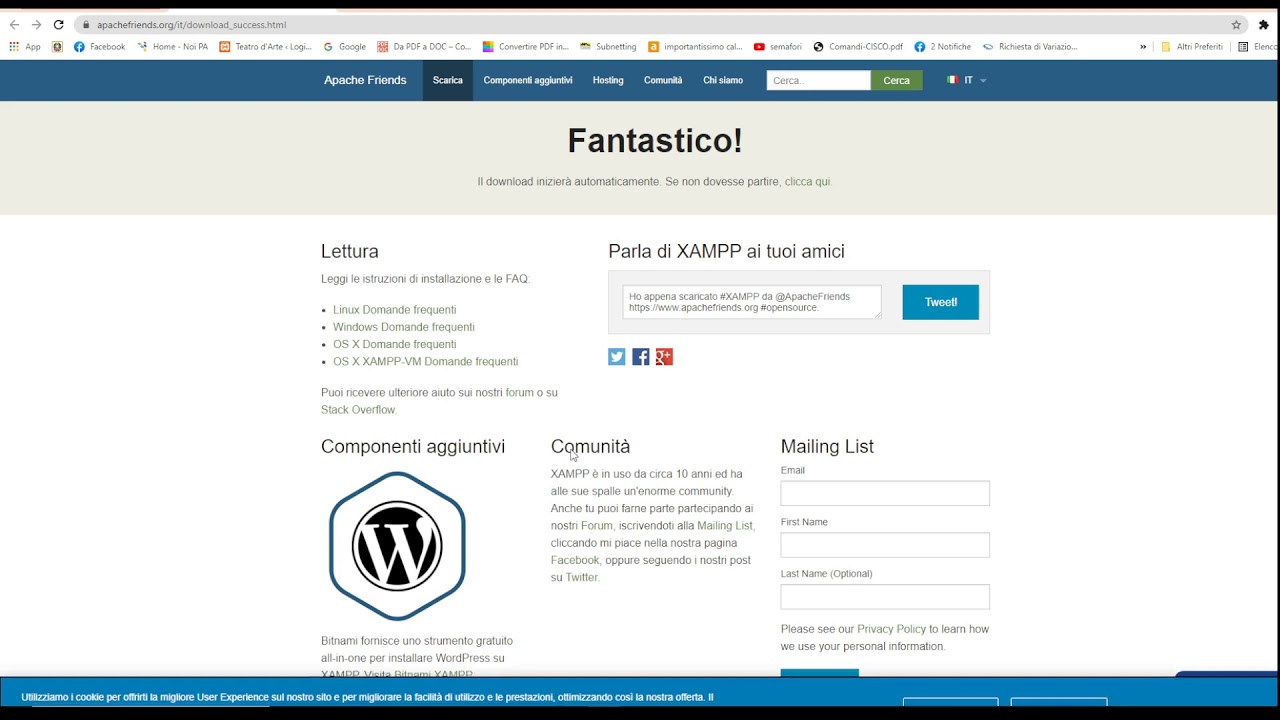 XAMPP:  istallazione