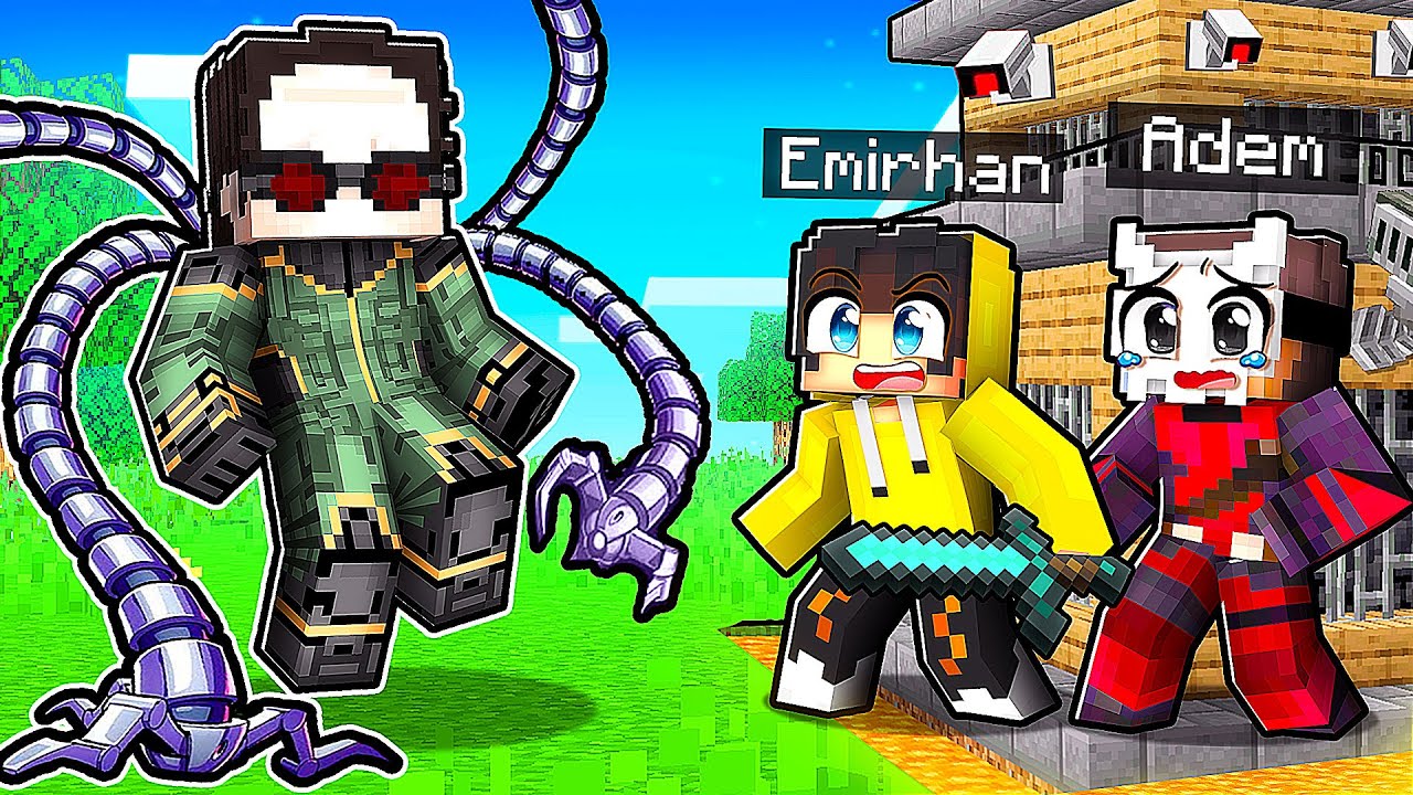 DELİ AHTAPOT ADAMA KARŞI ENN GÜVENLİKLİ EV! - Minecraft