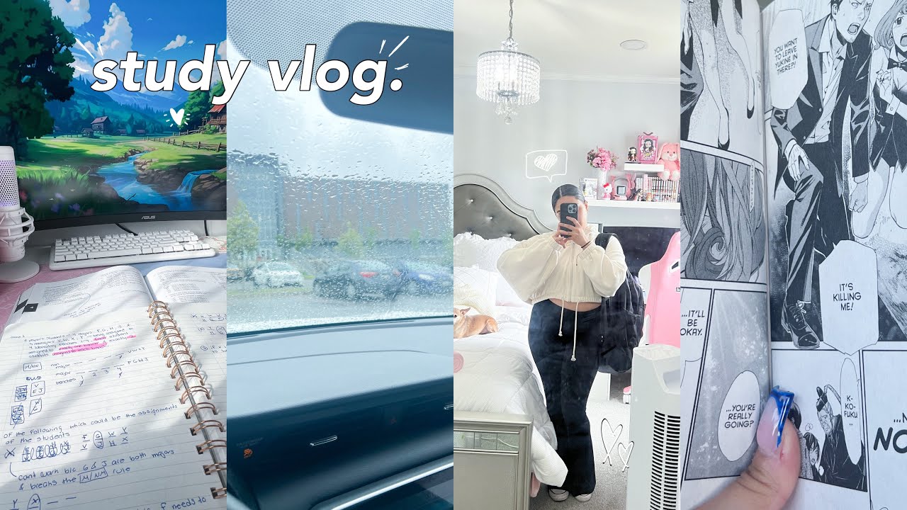 study vlog 🌧️📔 rainy days, studying, being productive, class ring