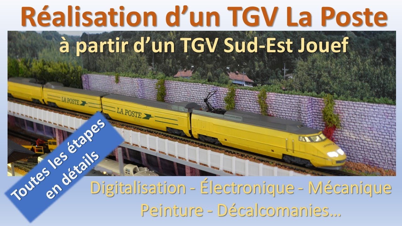 Un TGV La Poste à partir du TGV Sud-Est Jouef - Digitalisation Peinture Aérographe Décalcomanies
