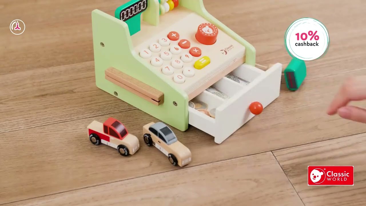 Caixa Registradora em Madeira - Classic World - Ideiaria Brinquedos
