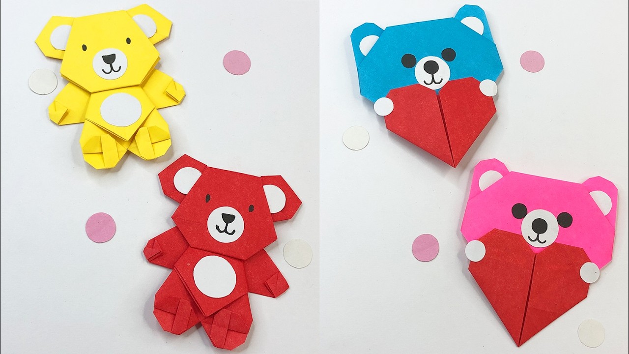 Easy Origami Valentine Teddy Bears – 2 Cute Designs for Teddy Day! | Paper Craft Tutorial