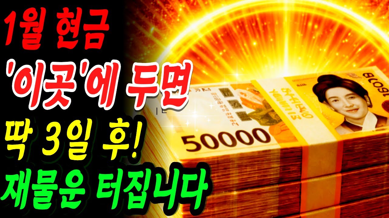 2026년 1월, 현금 ‘이 자리'에 두세요! 돈복 터지고 금전운 살아납니다 | 부자되는 재물운 풍수비법