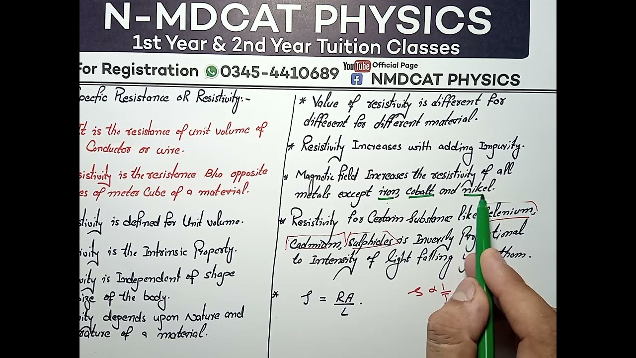 Specific Resistance||MDCAT 2023Current Electricity 12