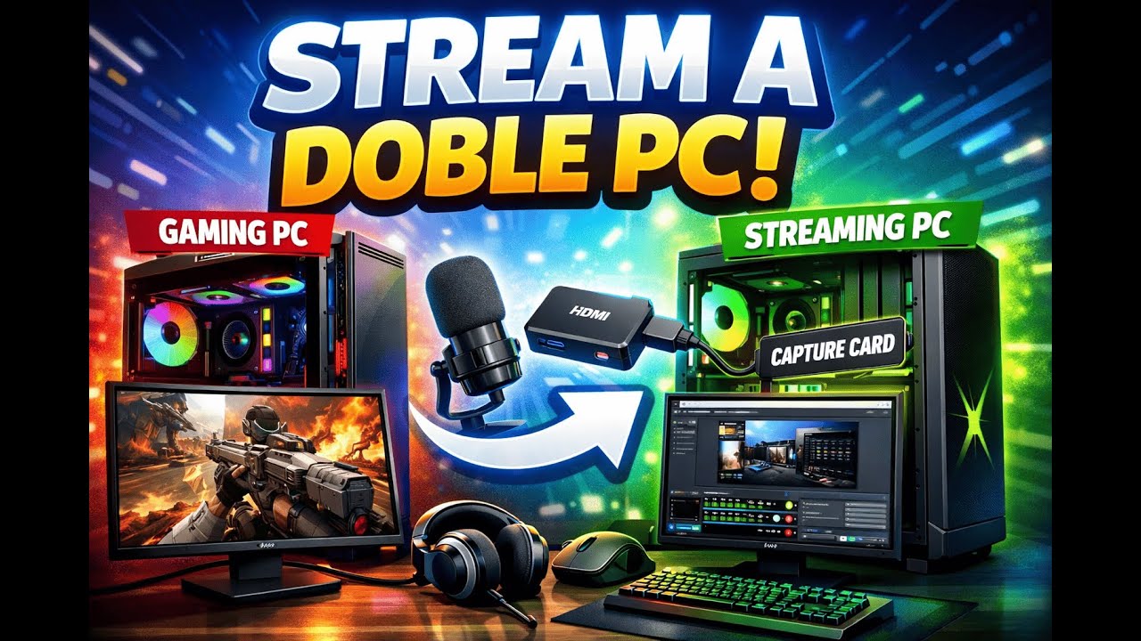 Pasos sencillos para hacer stream a Doble pc. Configuracion video y audio.
