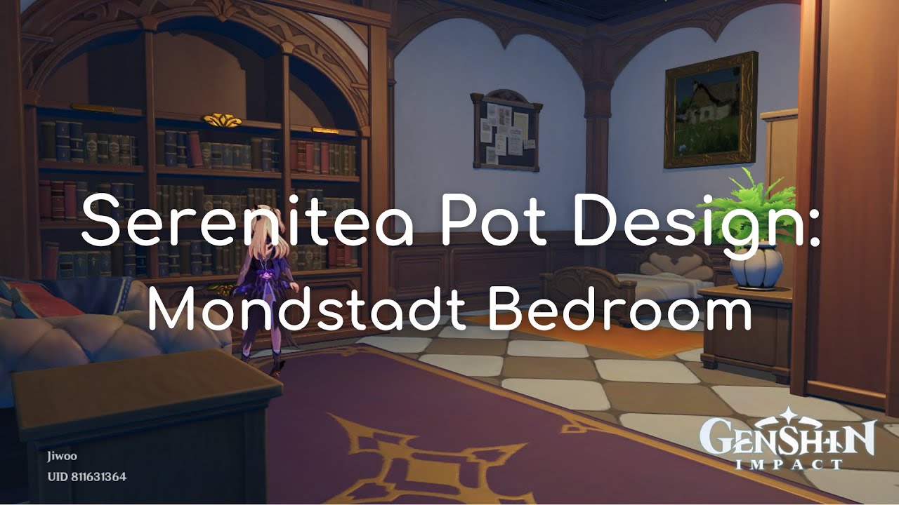 [Genshin Impact v1.6] Serenitea Pot Design: Mondstadt Bedroom Tutorial (w/ 1 Companion)